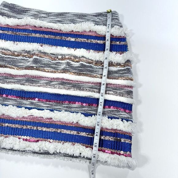 Anthropologie Moulinette Soeurs Erine beaded mixed material fall mini skirt 2 - Picture 8 of 12